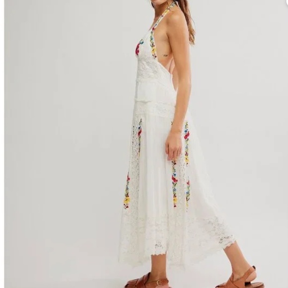 Free People Keila Midi Dress in Ivory sz XS NWT - Picture 5 of 7